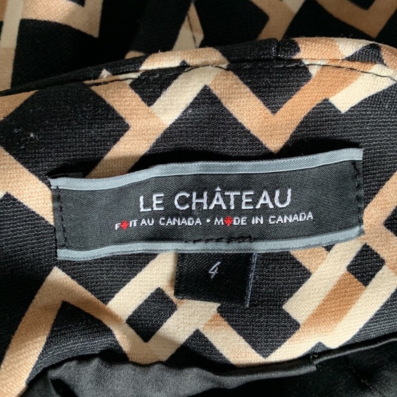 4 | Black and Gold Le Château Pencil Skirt - Picture 4 of 4